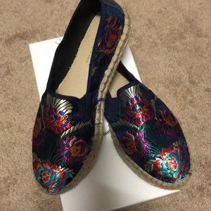 Floral Print “silk” espadrilles
